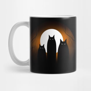 Halloween Cats: Standing in Front of the Moon Mug